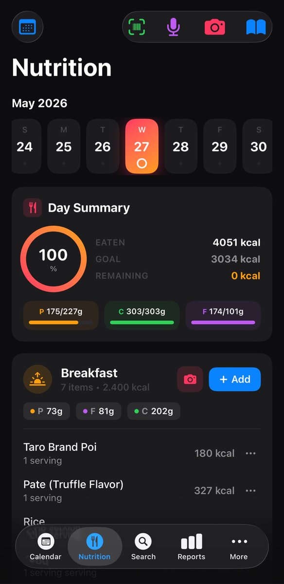 AsarTheBuilder's tweet photo. Log meals with your camera, use your voice when typing feels like too much, create your own recipes, and keep track of calories, protein, carbs, and fats in one place.

Whether you’re trying to eat healthier, build muscle, lose weight, or just understand your meals better, ActiveDay helps you stay consistent without overcomplicating the process.

Currently available on iOS:

https://t.co/HpIaKsij6N

#fit #health #ios