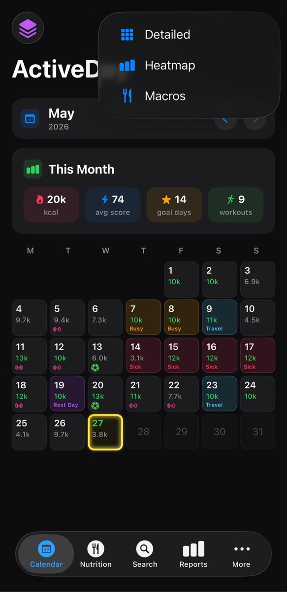 AsarTheBuilder's tweet photo. Log meals with your camera, use your voice when typing feels like too much, create your own recipes, and keep track of calories, protein, carbs, and fats in one place.

Whether you’re trying to eat healthier, build muscle, lose weight, or just understand your meals better, ActiveDay helps you stay consistent without overcomplicating the process.

Currently available on iOS:

https://t.co/HpIaKsij6N

#fit #health #ios