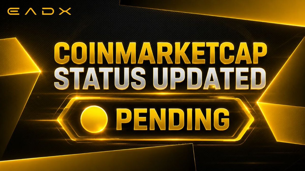 eadxofficial's tweet photo. 🚨 IMPORTANT COINMARKETCAP UPDATE 🚨

CoinMarketCap has officially updated the status of the EADX Exchange request to:

🟡 PENDING

According to the response from their team, the process may occur within a period of up to 60 days due to the high volume of requests currently under review.

The important point is:

The EADX Exchange is now officially inside the CoinMarketCap pipeline.

This marks another important step in the expansion of the EADX ecosystem.

And now, more than ever, community activity becomes essential.

Continue using the EADX Exchange daily.

Not only to buy crypto.
But to actively use the ecosystem.

Every activity inside the platform strengthens:

🔥 Liquidity
🔥 Ecosystem Growth
🔥 Platform Activity
🔥 Market Relevance
🔥 Expansion

The infrastructure continues evolving.
The ecosystem continues expanding.

And this is only the beginning. 🚀

#EADX
#CryptoExchange
#Blockchain
#Ecosystem