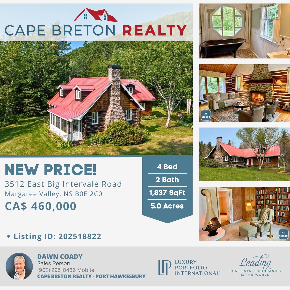 RealtyCape's tweet photo. New Price | Margaree Valley!

A charming 3-bedroom log home surrounded by mountain views, protected wilderness, and the world-famous Margaree River just across the road.

A peaceful full-time home, seasonal retreat, or outdoor escape.

Full details below.
https://t.co/Ql7gHp1tBw https://t.co/xq5mSSbjvl
