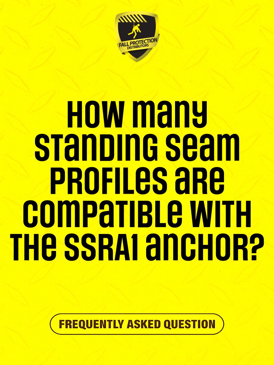 fall_pd's tweet photo. How many standing seam profiles are compatible with the SSRA1 anchor?

The SSRA1 anchor fits over 500 different standing seam profiles. These include snap-lock, mechanical lock, T-seams, and bulb-style panels. Its adjustable-height base and height-adjustable stabilizer feet allow secure mounting to seam heights of 1 to 3 inches on 22- or 24-gauge steel.

🔗 Learn more at https://t.co/4kV0dS3A9y

#StandingSeamRoofAnchor #FallProtection #FallPD #RoofSafety #AnchorSystems #OSHACompliance #HeightSafety #RoofAnchors #SafetyFirst #WorkplaceSafety #FallArrest #SafetyGear #SafetyHarness #RoofingIndustry #MetalRoofSafety #LadderSafety #PPE #SafetySolutions #IndustrialSafety #SafetyEquipment #FallProtectionSystems #JobsiteSafety #SafetyMatters #WorkerSafety #SafetyInnovation #FallHazards #SafetyAwareness