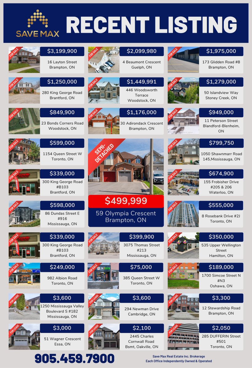 SaveMaxRealty's tweet photo. Going, going....gone? Don't miss out on some of Ontario's best real estate deals. 
From homes and condos to commercial opportunities, these are some of the most attractive listings available right now. If you've been waiting for the right opportunity, 
📞 905-459-7900 now! https://t.co/8Qle58xBRw