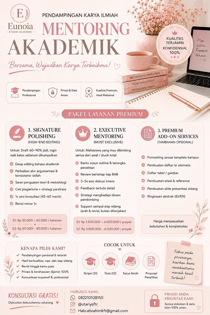 Icedmatchaaa_'s tweet photo. Di sini kamu tidak akan “dikerjakan”,
kamu akan DIDAMPINGI sampai paham.
Layanan yang tersedia:

✨ Deep Editing
✨ Polishing &amp; Perbaikan
✨ Mentoring Bertahap per BAB
✨ Konsultasi Personal

Pendekatan sistematis, feedback detail, dan proses yang jelas. https://t.co/hdKwRC1e1m