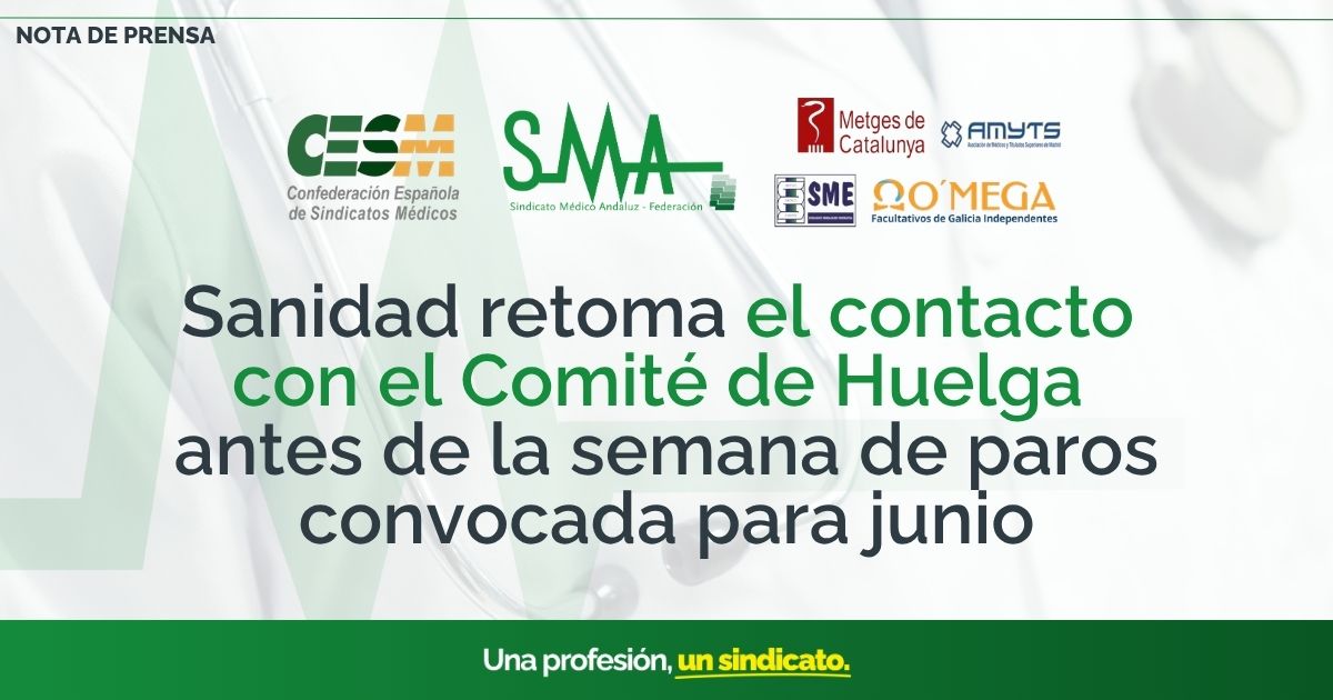 smandaluz's tweet photo. 📢Nota de Prensa

🟩 Sanidad retoma el contacto con el Comité de Huelga antes de la semana de paros convocada para junio

Más información en ➡️https://t.co/jCMmQzqWtk https://t.co/73riPAdHVr