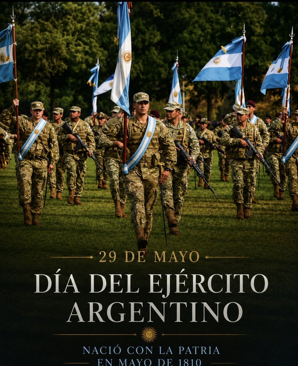 GeneralMilani's tweet photo. En este 29 de Mayo, mis saludos y reconocimiento por su compromiso, vocación de servicio y entrega en defensa de la Patria a todo el personal militar y civil, en actividad y retirados, que integramos el Ejército Argentino.

Hoy, a pesar de las graves dificultades, con salarios miserables, sin obra social, con falta de equipamiento individual y de conjunto, y con graves problemas de alistamiento, sostenimiento, logística y funcionamiento, que les impiden desarrollar plenamente sus actividades como soldados de la Patria, siguen soportando estoicamente el relato mentiroso del gobierno nacional, que oculta la real situación de la fuerza.

Los convoco a seguir adelante, con la convicción de que estamos trabajando y de que no falta mucho para que desde un gobierno nacionalista comencemos la verdadera recuperación de nuestro Ejército y de toda la Nación.