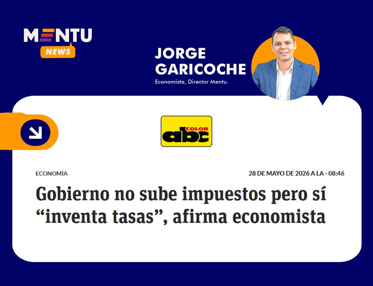 mentu_py's tweet photo. 📊#Finanzas |  Jorge Garicoche: “el Gobierno promete no subir los impuestos, pero ante cada posibilidad que existe te inventan una nueva tasa”.”    

Escucha la nota completa acá: https://t.co/ITMls5g8oV https://t.co/JE6ZUKeI4E