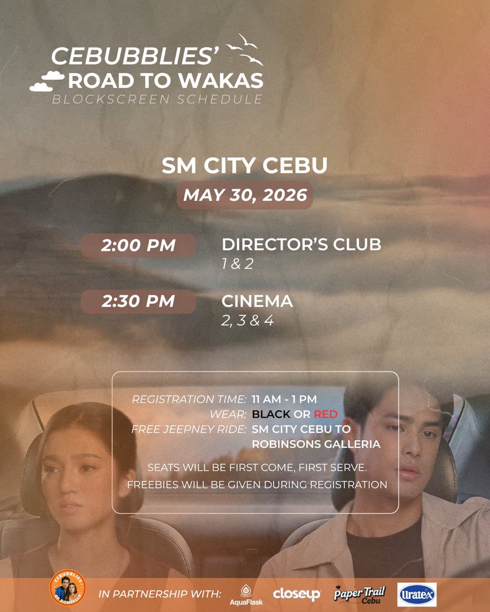 CEBUbbliesOFC's tweet photo. SA WAKAS, CEBU NAMAN! ✨

Tomorrow is finally the day we’ve all been waiting for, Cebubblies! After all the preparations, puyat, and excitement, we’re finally welcoming #DonBelle here in Cebu. 🤍

Let’s make this a memorable and successful day for everyone. Here are the final details and reminders for tomorrow: