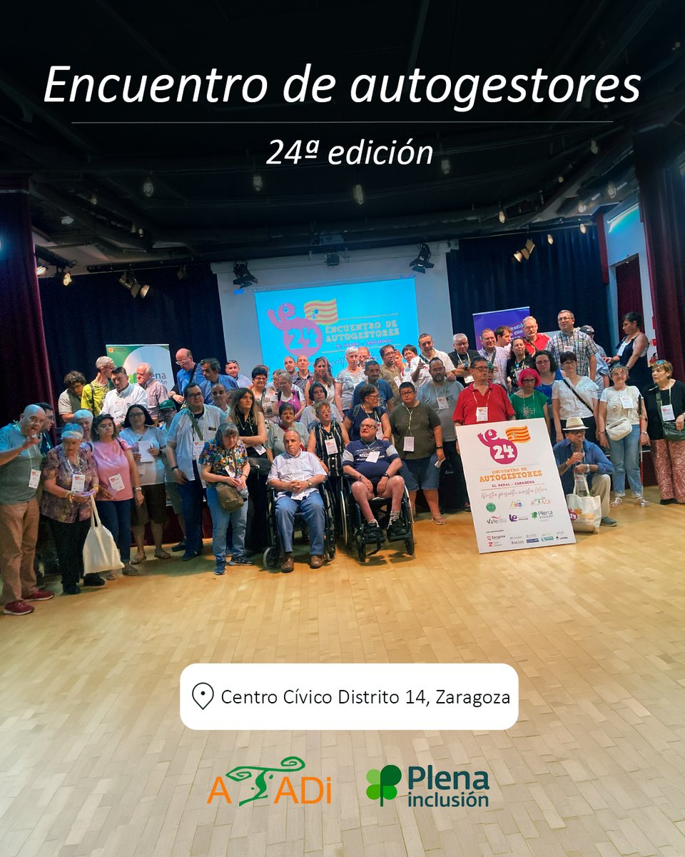 ataditeruel's tweet photo. 💚 ¡Hemos tenido el placer de asistir hoy viernes a la 𝟐𝟒 𝐞𝐝𝐢𝐜𝐢𝐨́𝐧 del Encuentro de Autogestores en Zaragoza!

🔛 Las entidades formadoras de Plena Inclusión Aragón hemos debatido temas muy interesantes a lo largo de la jornada https://t.co/DW7c85NAKJ