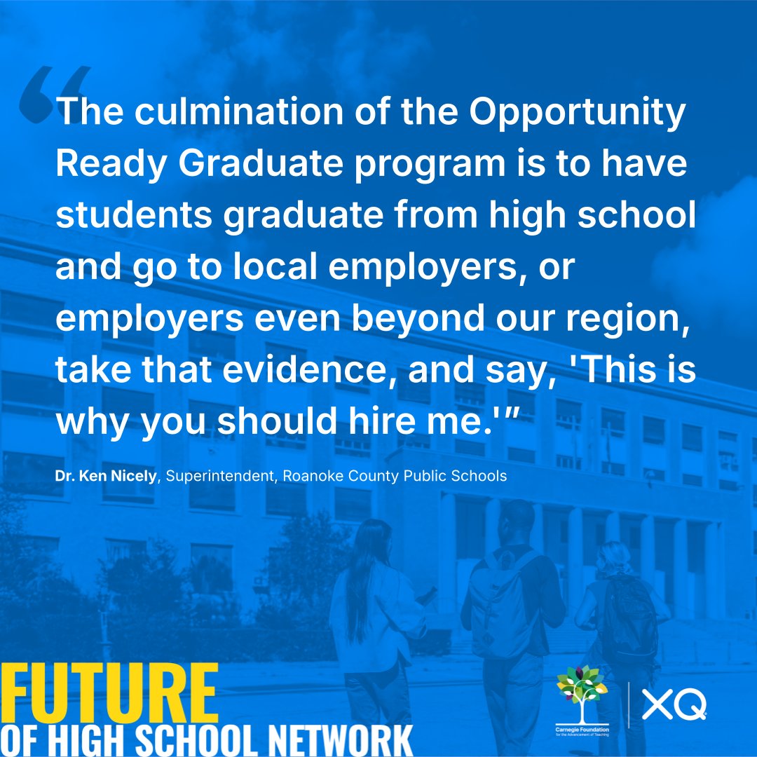 CarnegieFdn's tweet photo. In southwestern Virginia, @RoanokeCountyPS is advancing one of Carnegie's eight R&amp;D priorities: assessment that captures the full picture of a student. Senior portfolio defenses and K–12 "I Can" statements turn classwork, jobs, and volunteer life into evidence of real growth. https://t.co/a3mRW1qBTD