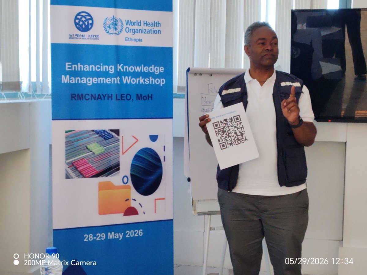 WHOEthiopia's tweet photo. @WHO collaborates with @FMoHealth ๐ช๐น to strengthen Maternal Child and Adolescent Health (MCAH) knowledge management capacity and documentationโleveraging digital platforms. #KnowledgeManagement #DigitalHealth #HealthEvidence https://t.co/YJbVvUu9Km