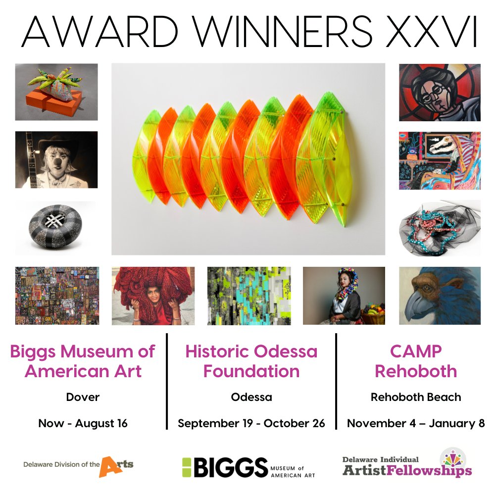 ArtsDelaware's tweet photo. 27 artists.
Multiple disciplines.
One very Delaware exhibition.

Award Winners XXVI is open now at the Biggs Museum of American Art through August 16, featuring the 2026 Delaware Individual Artist Fellows.

Admission is free, the work is local, and the talent is statewide. https://t.co/4Upd5njU0q