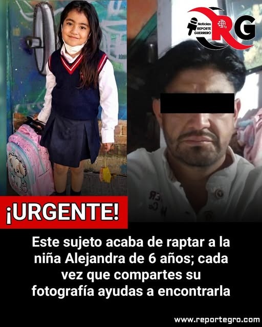 lunadeandromeda's tweet photo. Este sujeto acaba de raptar a la niña Alejandra de 6 años
La menor desapareció tras ser presuntamente sustraída por su padre Abdiel Alfonso sin autorización de la madre. Familiares temen que haya salido del estado y piden ayuda urgente para encontrarla
Texto: Noticias Reporte Guerrero
Acapulco, Gro., 28 de mayo de 2026. — Lo que comenzó como un día normal terminó convirtiéndose en una pesadilla para una madre oaxaqueña que hoy vive horas de angustia buscando a su hija de tan solo 6 años de edad.
La pequeña Abdi Alejandra Cervantes Pano desapareció el pasado 25 de mayo en la agencia municipal de Santa Rosa Panzacola, en Oaxaca de Juárez. Sin embargo, el caso ha generado fuerte polémica y preocupación en redes sociales luego de que familiares señalaran que la niña habría sido llevada por su propio padre, identificado como Abdiel Alfonso Cervantes Vásquez, presuntamente sin el consentimiento de la madre.
De acuerdo con la ficha emitida por la Unidad de Búsqueda de Personas Desaparecidas y No Localizadas (DNOL), la menor fue vista por última vez en compañía de su padre, y desde entonces su madre no ha logrado tener comunicación con ellos.
Familiares aseguran que el sujeto tendría domicilio en San Pablo Etla y que incluso podrían encontrarse fuera del estado, específicamente en la Ciudad de México, situación que ha incrementado el temor por la integridad de la niña.
“Solo queremos que regrese sana y salva”, expresaron personas cercanas a la familia, quienes han iniciado una intensa campaña en redes sociales para compartir la ficha de búsqueda y presionar para que el caso no quede en el olvido.
Abdi Alejandra tiene un lunar cerca del ojo izquierdo, tez clara y cabello castaño oscuro. El día de su desaparición vestía uniforme escolar azul marino.