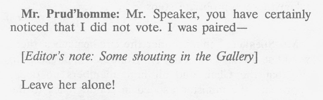 ParlCharlie's tweet photo. On this day in Canadian parliamentary history - May 29, 1990: Disruption in the galleries and the removal of protestors as the House votes on abortion; many objects are thrown from the gallery including women's clothing. https://t.co/FBSYqkFLtf