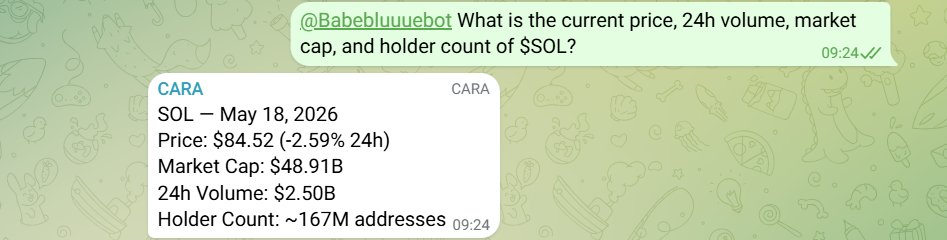 AethirEco's tweet photo. Here's how to spin up an Aethir Claw account and deploy CARA, a crypto-native AI agent in under 5 minutes, and ask CARA to provide real-time token price, trading volume, market cap, and holder count for a specific cryptocurrency🧵 https://t.co/zBjK52Lztn