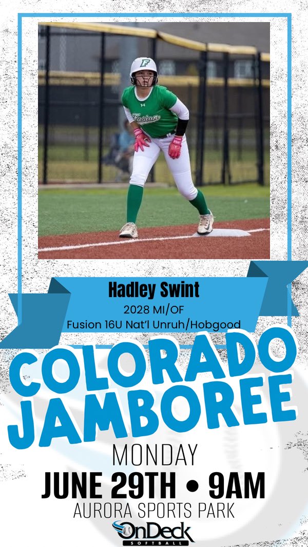 H_Swint2028's tweet photo. One month until the @ondecksoftball Colorado Jamboree! I’m grateful to be selected and I’m ready to compete with elite talent from all over! 

 @FusionHobgood @ScottCoSoftball @ScottCoSports @Coach_Alameda @TCam_FSUSB @FSU_CoachWilson @UofL_CoachHolly @GriffJ_13 @sabbyBsabs @lyssa_danielle9 @Jamie_Trachsel @CoachBBuchanan @UGACoachTony @MikeDavo17 @CoachDeifel @djgasso @MattMeuchel @KateMalveaux @CoachMalveaux
@AmyLTudor @LindseyWarick @KaylaBixel @MaggieMrowka @RachelWarrens @ryandgreenwood @megdcurry @sarahcespedes1 @CoachRedburn @coachwallensemo @semoCoachJones @Acozart44 @CoachHawkinsUNA @GregLarnerd @Em_Russell @katedrohan @Mgascoigne32 @CoachKGNeer @TopPreps @PrepSoftball @CoastRecruits @SBRRetweets @DirectRecruits @LineDsoftball @ExtraInningSB @ondecksoftball @ODM_Testing