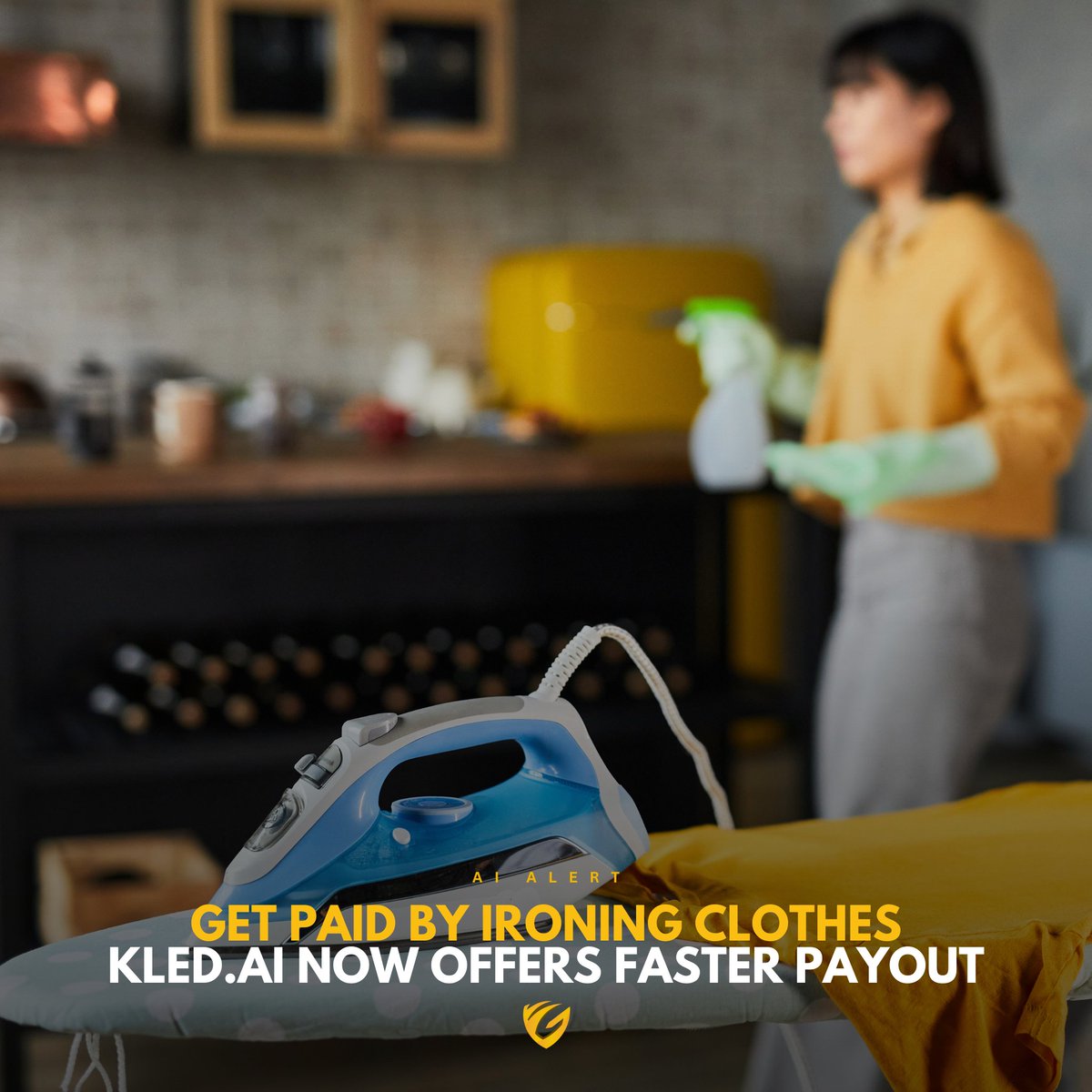 YGGAlerts's tweet photo. Tired of ironing for free? Now you can get PAID for it!  

https://t.co/gXnFtgIkoK is literally paying people to do everyday chores like ironing clothes, folding laundry, cleaning, and more.   

- Real tasks
- Faster payouts just dropped
- Get paid via PayPal, Cash App, etc.  

Get KLED now: https://t.co/PfBL70HRGr
#yggalerts