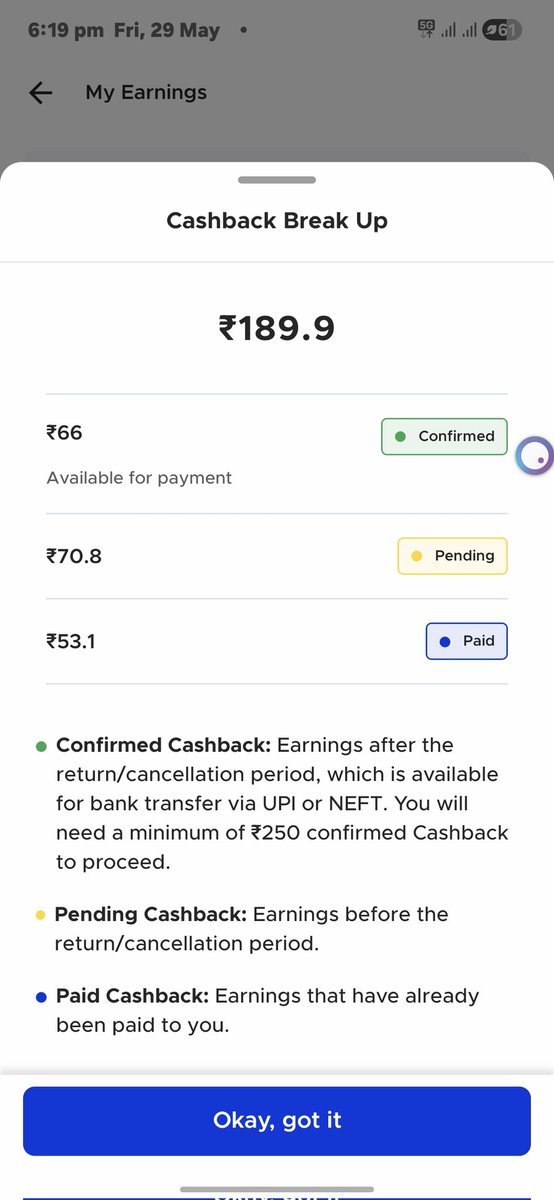 MrHacker345's tweet photo. @Cashkarocom 
Please remove 250₹ limit of withdrawal.  I know there is some account who have not this limit so then why this limit applied on my account. Please #help
#support https://t.co/A0LWmOZdGf