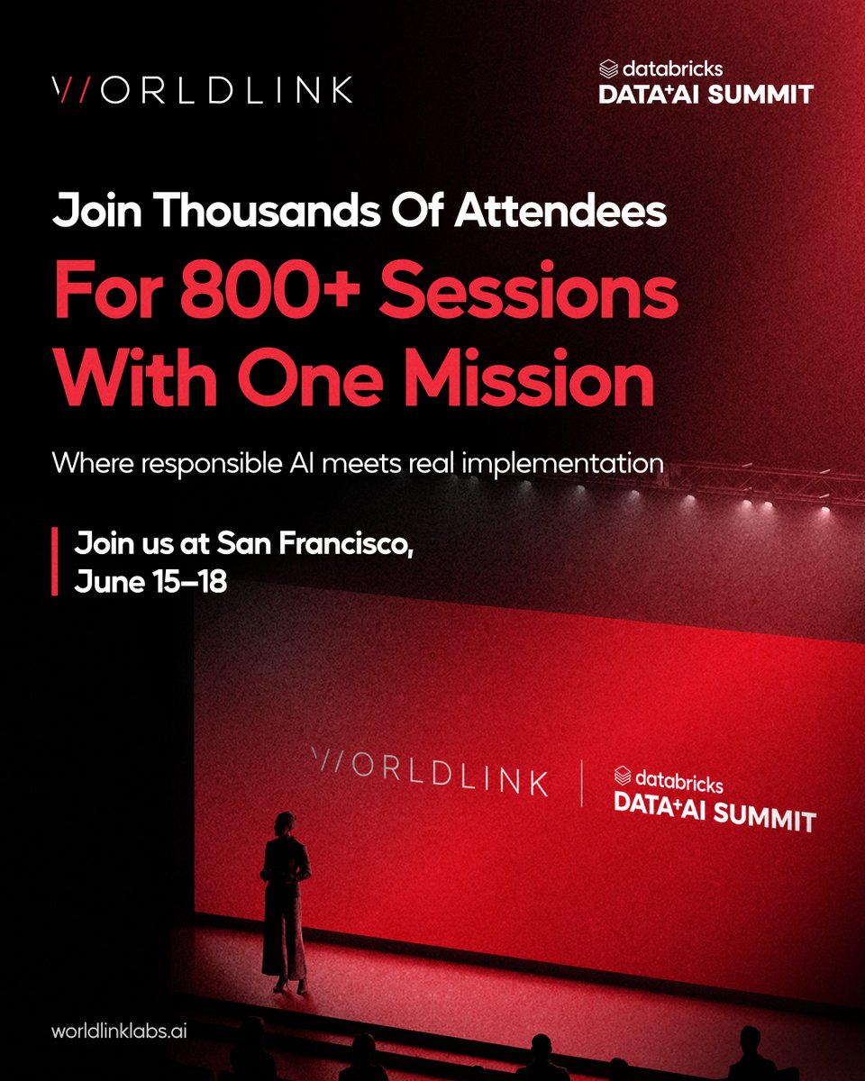 WorldLinkUS's tweet photo. At Databricks Data + AI Summit, we’re sharing how enterprises move from AI pilots to production: 25K+ queries/sec, 0 data movement for semantic models, and pay‑per‑use scaling. ​

📍Let’s talk real impact at Moscone Center, June 15‑18.​

https://t.co/hGWZZHWWoz​

#DataAISummit #WorldLink