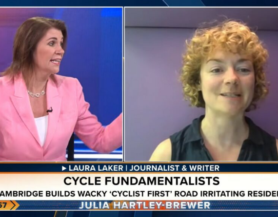 roadcc's tweet photo. “Turn her mic off!” Talk TV host Julia Hartley-Brewer has meltdown in bizarre exchange with cycling journalist, claiming cyclists “often go faster than cars” and that Amsterdam “has a population of 75,000”. https://t.co/oYkvpQTj07 https://t.co/T0Aa8hYoZV