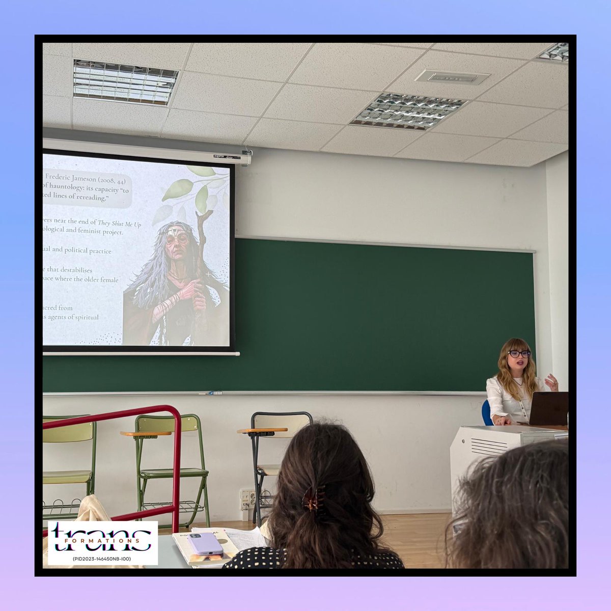 trans_use's tweet photo. From May 18th to 20th, she attended the Poetics and Politics of Literary Assemblages: an International Conference (Universidad de Málaga). 

This time, she bridged assemblage theory and hauntology by analysing Tracy Fahey’s novella They Shut Me Up and its aging female bodies. https://t.co/B96Xirp2gW