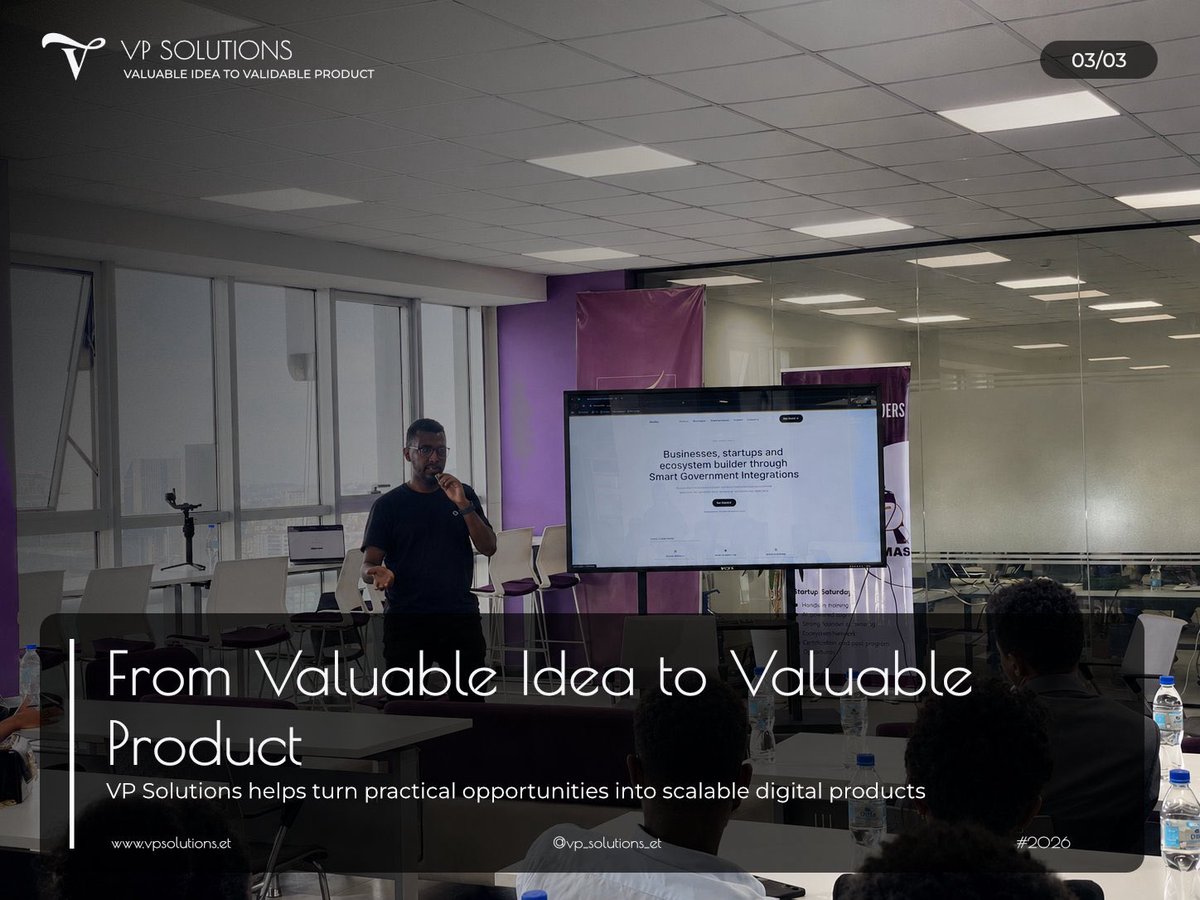 vp_solutions_et's tweet photo. We joined a session organized by the @USalumnieth to share insights with startups and businesses on today’s business arena.

VP Solutions also presented GovSys, our project with @NunaEthiopia , focused on smart government integrations.

#GovSys #VPSolutions https://t.co/Xx1rbQJagB