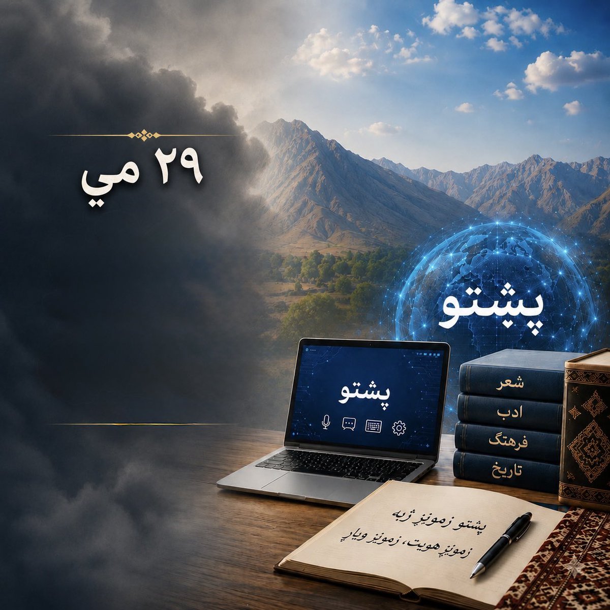 sharyobee's tweet photo. د پښتو ژبې ورځ دې مبارک وي.

په ننني ډیجیټلي عصر او د مصنوعي ځیرکتیا د چټک پرمختګ په زمانه کې، د ژبو بقا او وده له دې سره تړلې ده چې څومره له ټکنالوژۍ سره عیارېږي.

هره ژبه چې له ډیجیټلي بدلون او مصنوعي ځیرکتیا سره یوځای پرمخ ځي، پیاوړې، اغېزمنه او ګټوره پاتې کېږي. برعکس، هغه ژبې چې له دې بهیر څخه وروسته پاتې شي، د وخت په تېرېدو به محدودې او کمزورې شي.

د خپلې ژبې او هویت د ساتنې لپاره زموږ ګډ مسوولیت دی چې پښتو زده کړو، ووایو، ولیکو، ډیجیټلي یې کړو او راتلونکو نسلونو ته یې د یوه ارزښتمن او ګټور میراث په توګه پرېږدو.  #Pashto_Day