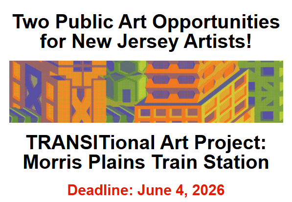 NJArtsCouncil's tweet photo. Call for artists! The TRANSITional Art Project (TAP), a partnership of the Council and @NJTRANSIT, is a temporary public art program designed specifically for transportation hubs in NJ. Current TAP opportunities at Morris Plains Train Station: https://t.co/uAnexWHORp #njarts https://t.co/gXumKr3dmB