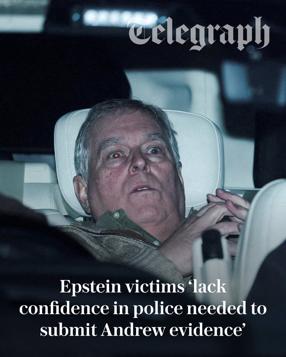 Telegraph's tweet photo. Victims of Jeffrey Epstein who claim to have evidence concerning Andrew Mountbatten-Windsor do not have enough confidence in the British police to come forward, according to a US lawyer

🔗: https://t.co/5Zfp0679vT https://t.co/8cUdHvjHL1