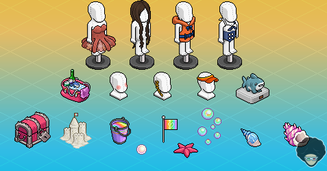 habtium's tweet photo. 📣 ¡#Habbo presenta las novedades para la campaña de julio inspirada en un verano caluroso en la costa: furnis, raros, LTD, crackeables y crafteables! 🌈🫧🐚🐙

➡️ Encuentra todos los detalles en nuestra noticia: https://t.co/nRP8C79Jce https://t.co/ARfKMG3I6w