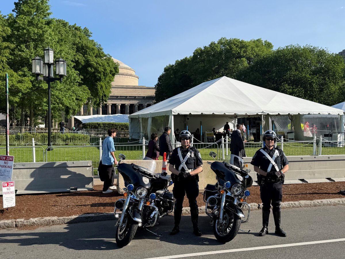 MITPolice's tweet photo. Undergraduate ceremony day at MIT. The Motor Unit is ready for the third and final day of commencement! https://t.co/r71GRUKsQp