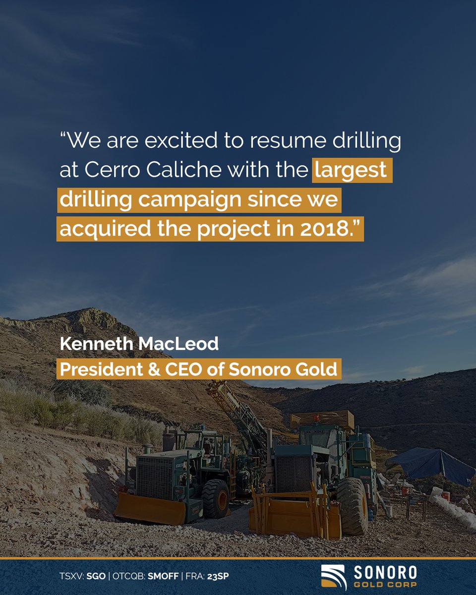 SonoroGold's tweet photo. Our upcoming exploration program sets the stage for key milestones as we aim to increase the size, grade, and classification of the #CerroCalicheProjectβs mineral resource.
Read our May 5 news release: https://t.co/V3iv1NakM0
π¨π¦ #SGO $SGO.V | πΊπΈ #SMOFF | π©πͺ #23SP https://t.co/E3ytSc77L5