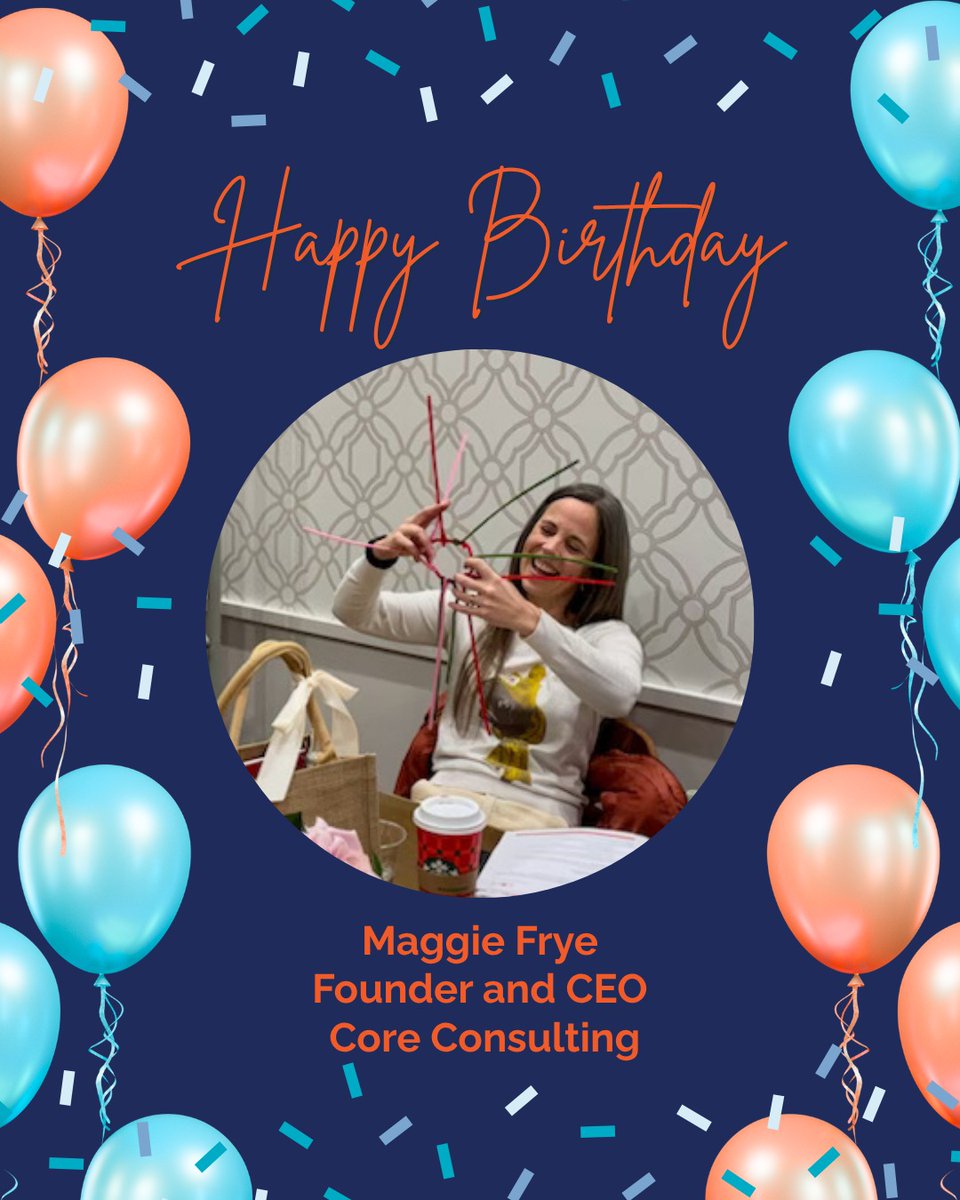 Core_CG's tweet photo. Happy Birthday to Maggie, the founder of Core and the heart behind what we do! 🎉 Since 2014, her passion for leadership, strategy, and communication has helped shape a culture of #PoweringPotential. We’re lucky to work alongside such a positive and inspiring leader. ✨ https://t.co/Szu0vOU7dz
