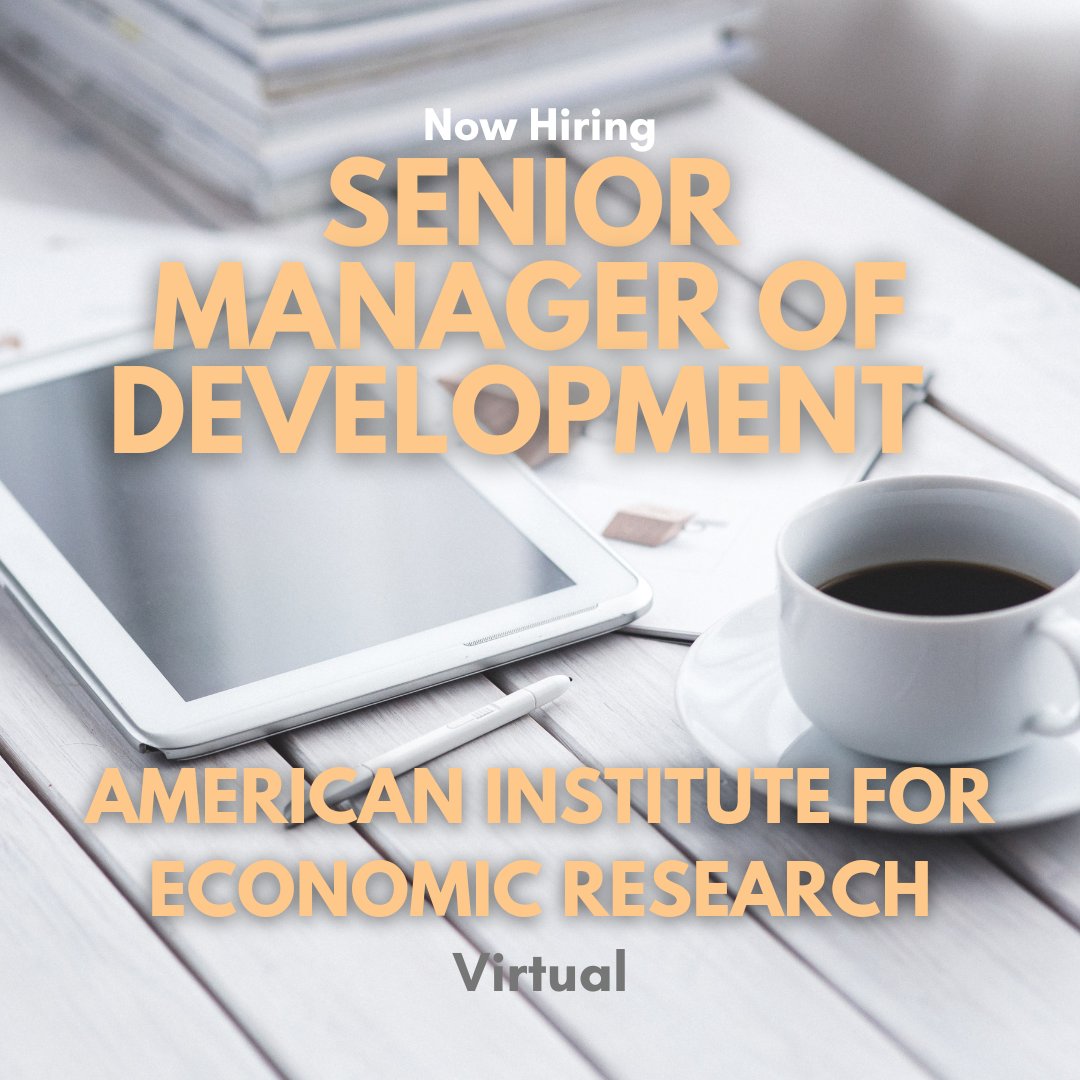 TalentMarket's tweet photo. .@aier is hiring a virtual Senior Manager of Development to advance AIER’s fundraising efforts through donor cultivation, solicitation, stewardship, and institutional giving activities. Ideal candidates have 5+ years of relevant experience.
https://t.co/DSFodPhbCs #LibertyJob https://t.co/H6C0fCNWCF