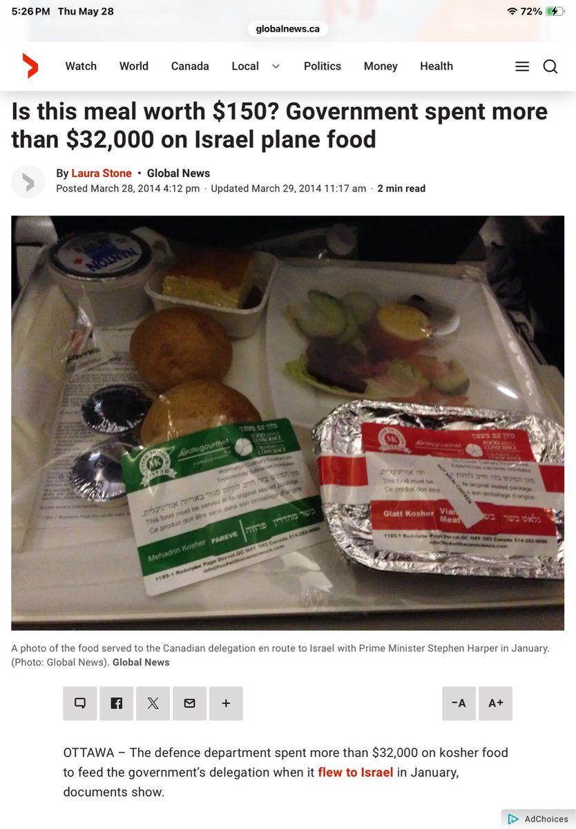 Bryan_C_Murray's tweet photo. @ironworksJS @Noble30noble @BoswellDoug What a fool you are .. Harper spent more on one flight during his term .. Catering category consists of food and more than a dozen other add ons … A quick Google would explain it to you since food rarely makes up 20% if the bill …Here’s a quick snapshot of a $140 meal in 2014 https://t.co/ppr6OP6552