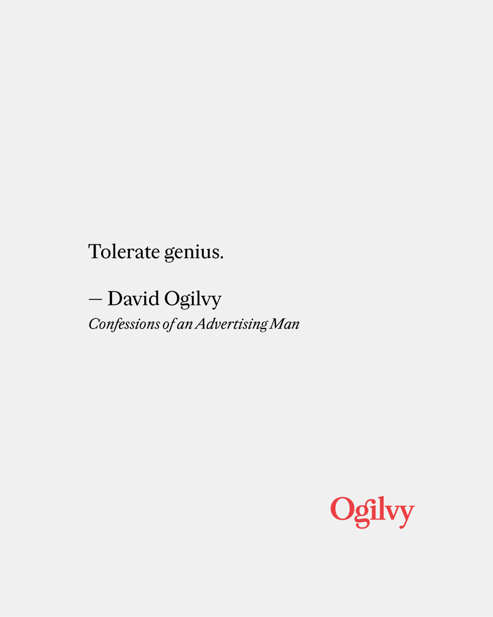 Ogilvy's tweet photo. Your Friday #Ogilvyism https://t.co/dZca59Gwjm