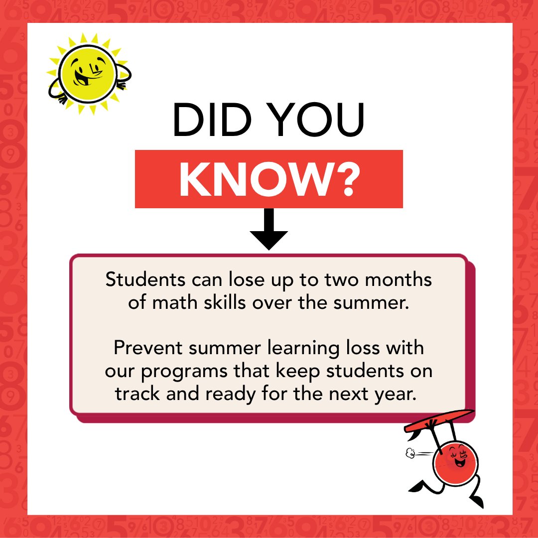 Mathnasiumwin's tweet photo. Did you know the "Summer Slide" is real? 📉 

 You can prevent learning loss and keep your child ahead of the curve with our summer programs! Let’s make sure they start the next school year with confidence. 🚀☀️

https://t.co/rtkHSbYPMB 

#SummerSlide #MathLearning #Education https://t.co/OYPPceaNpf