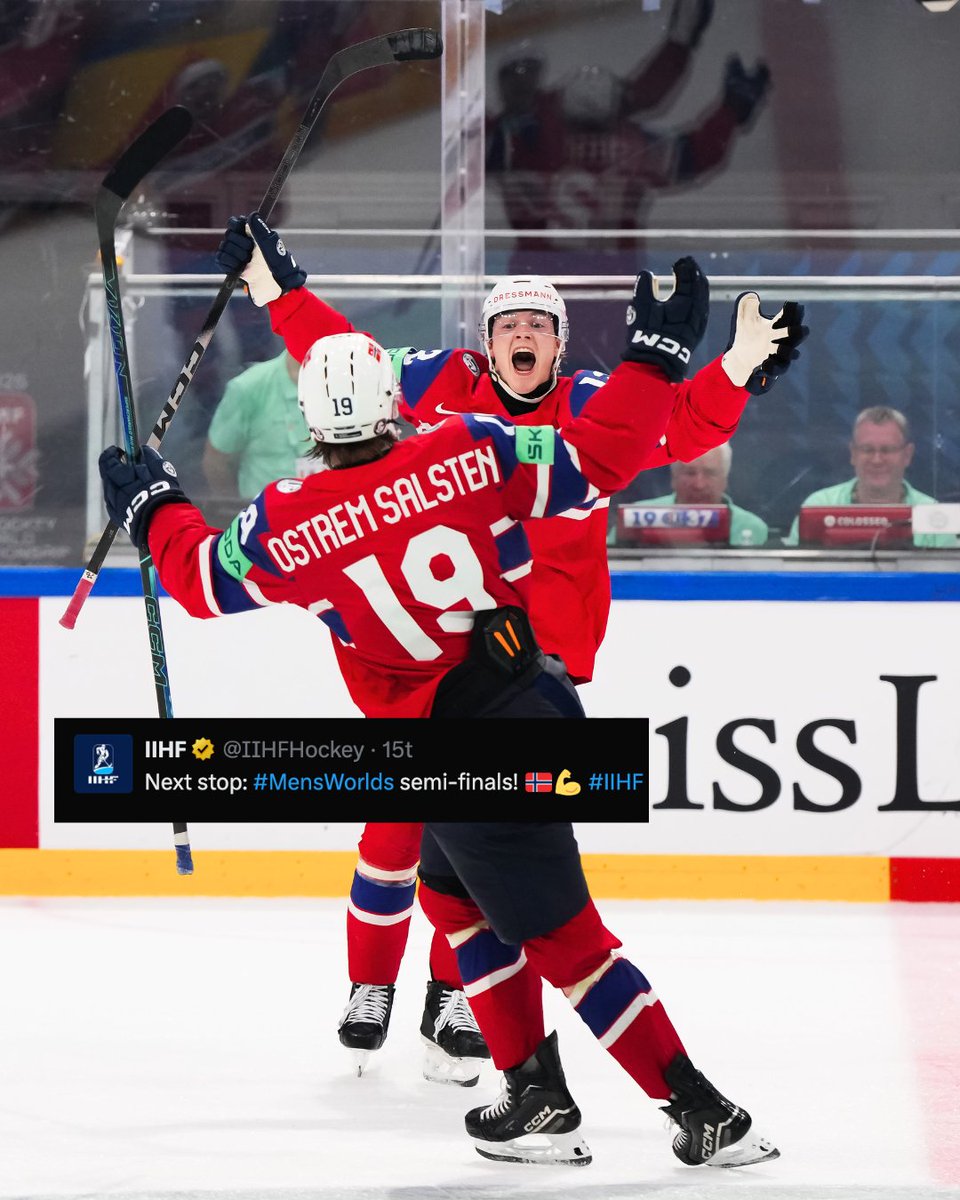norskishockey's tweet photo. Et bilde som sier mer enn 1000 ord🥹

📸: Matt Zambonin https://t.co/jnavEuBW2a