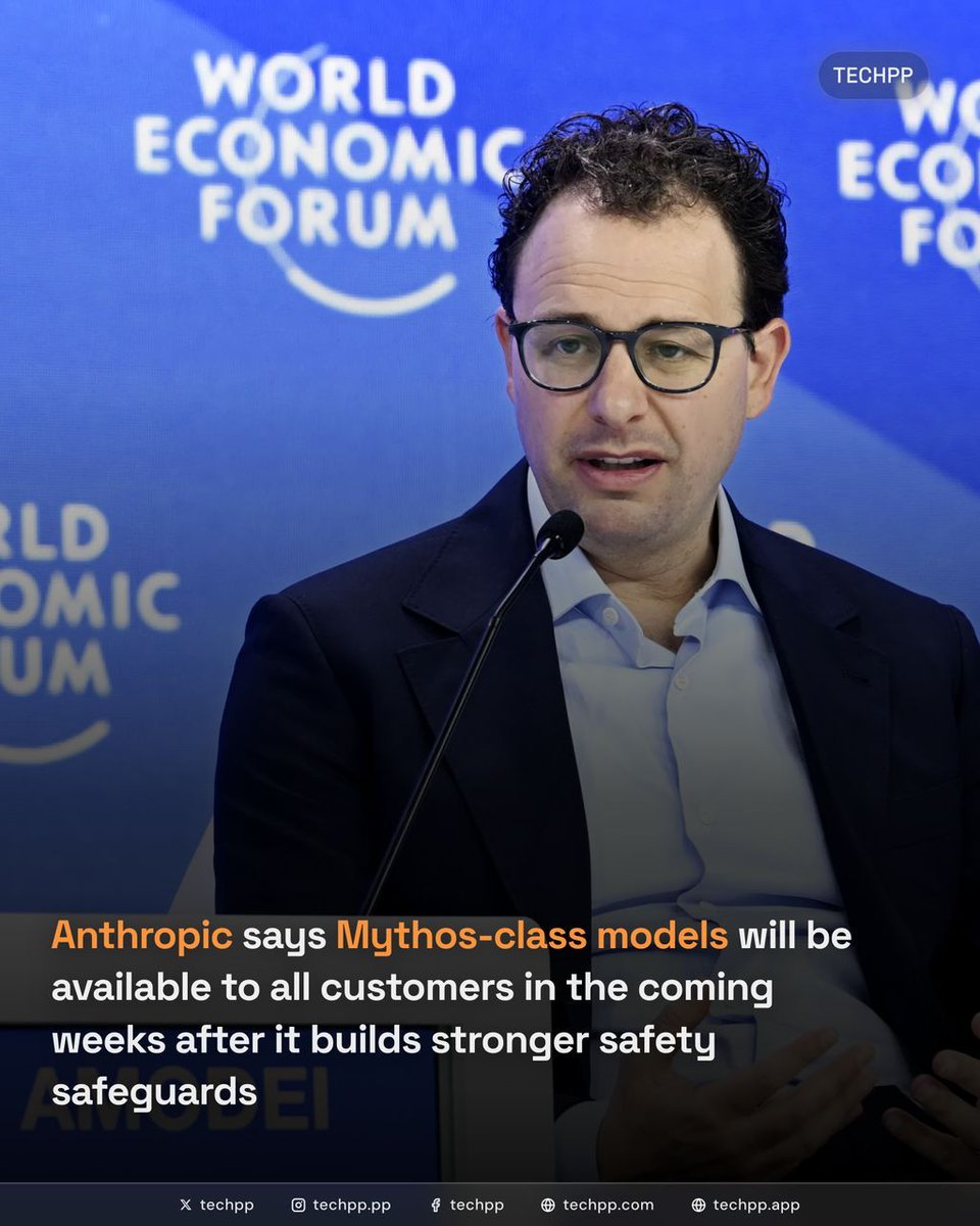 techpp's tweet photo. Anthropic says Mythos-class models will be available to all customers in the coming weeks after it builds stronger safety safeguards
#Tesla #Anthropic #AI #Mythosclass #Claude #Mythos #AISafety #TechNews https://t.co/kHUmwo7jFP