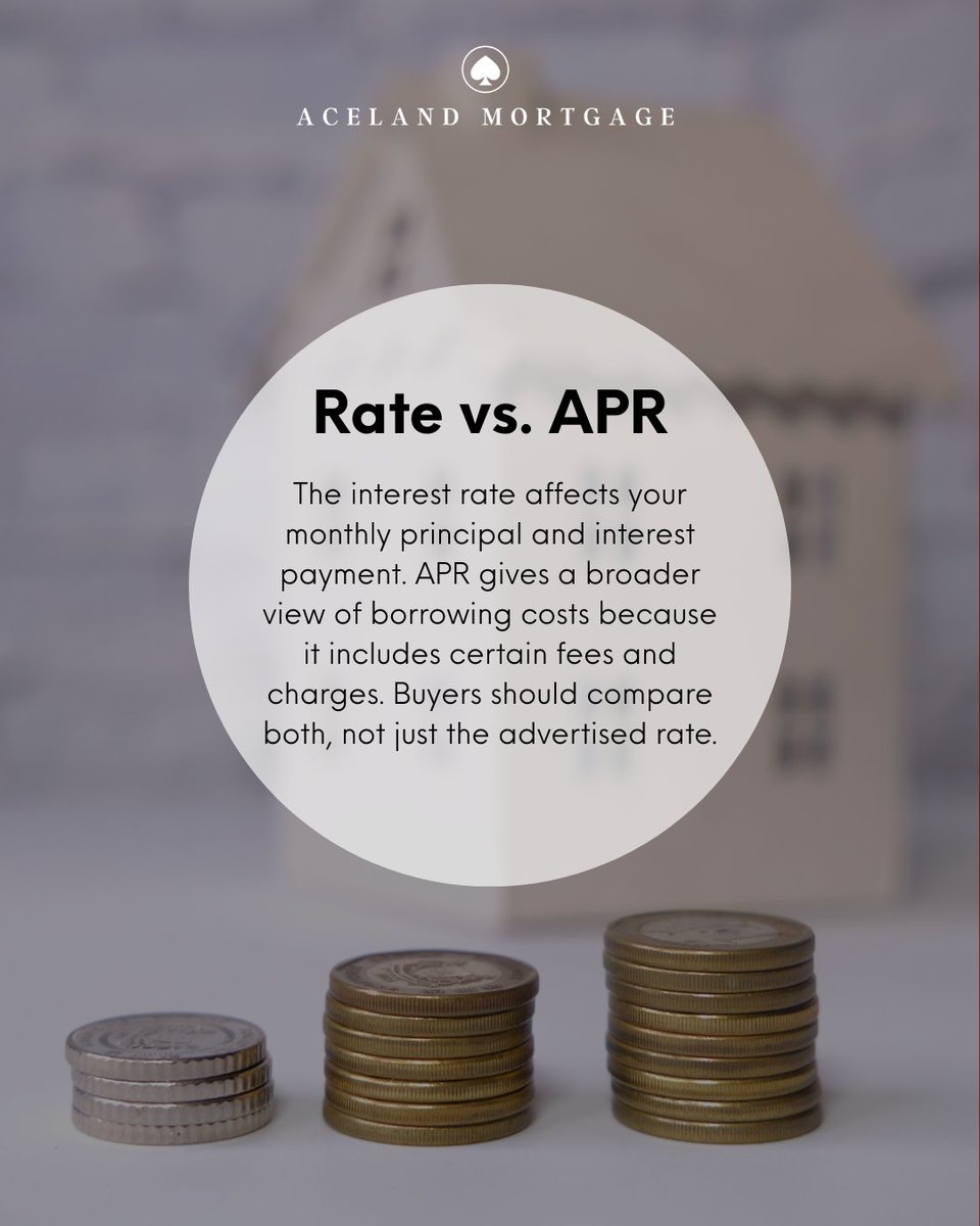 aceland_'s tweet photo. Rate vs. APR: your rate shows the cost of borrowing, but APR gives a bigger picture by including certain loan costs. Don’t compare loans by rate alone.

#RateVsAPR #MortgageTips #HomeLoans #MortgageLender https://t.co/Bhn7NTEBo8