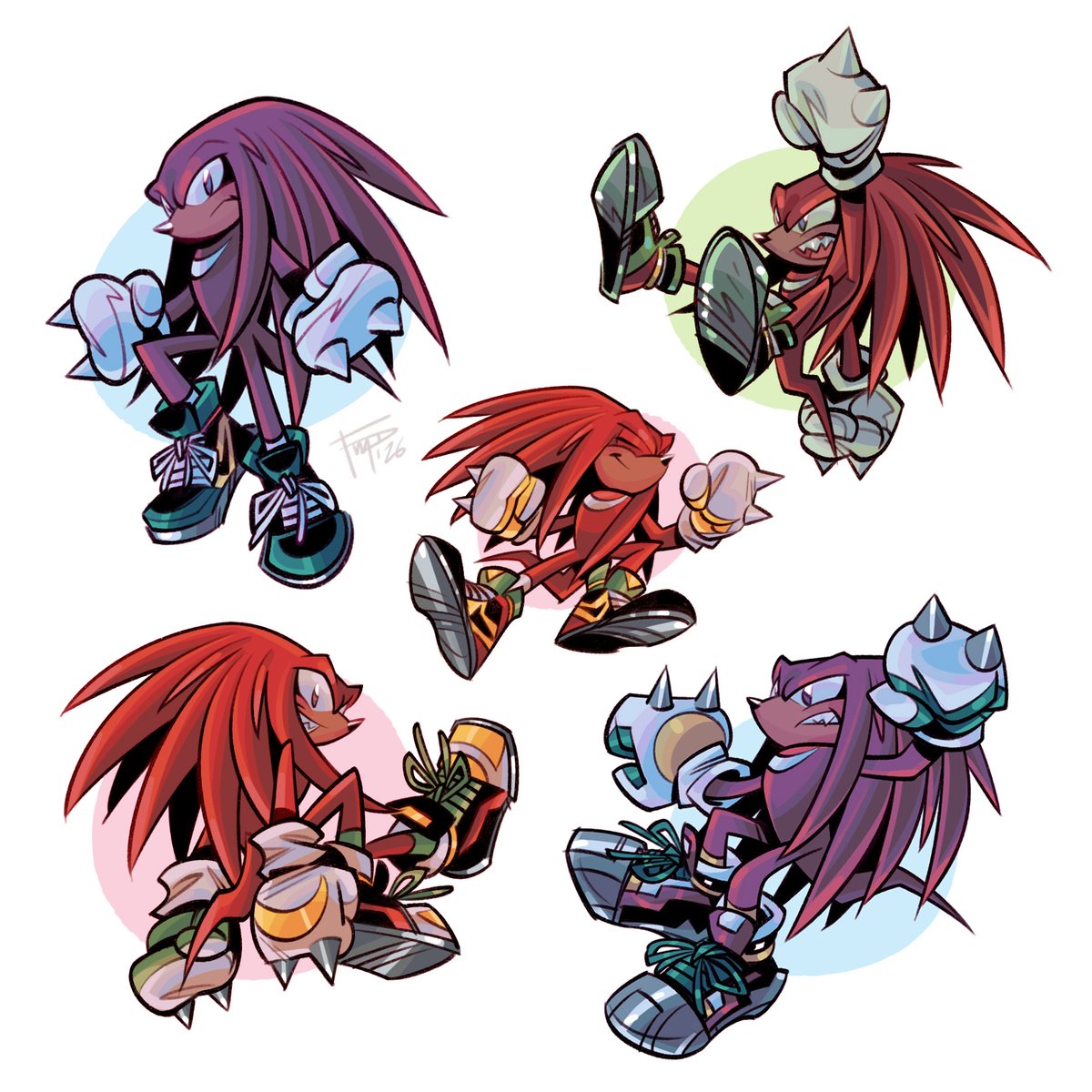 federica_m_d's tweet photo. Knuckles color studies ❤️‍🔥
#sonicthehegdehog #knucklestheechidna #sonicfanart https://t.co/Mn8XYRt10K