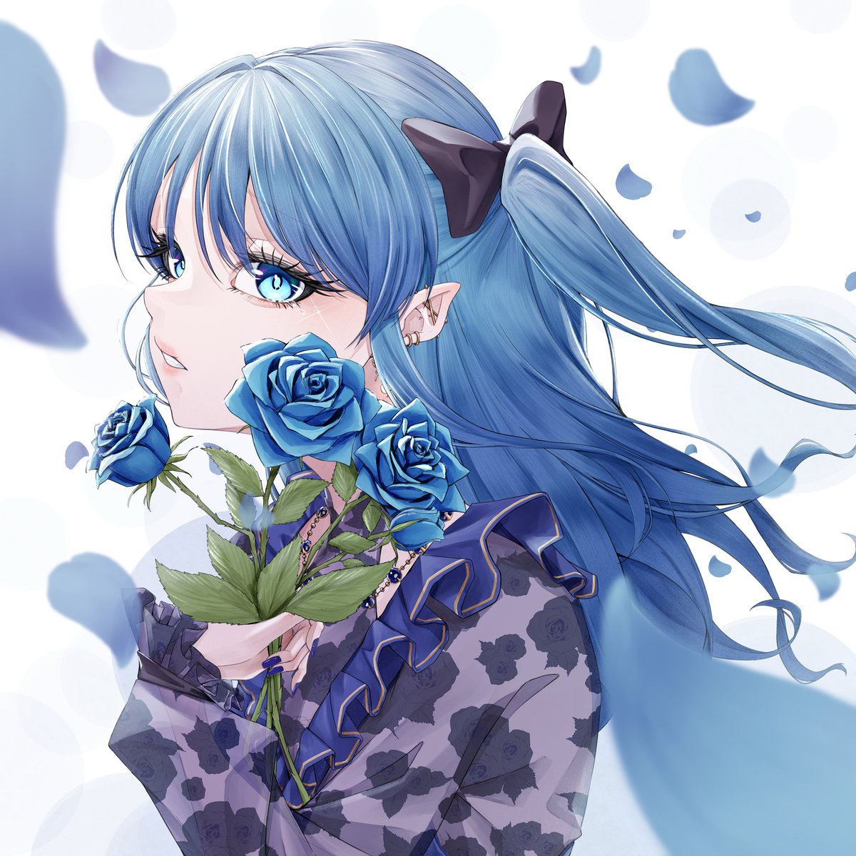melt_in_spica's tweet photo. ◤☁️🐳ビジュアル更新💙#新しいプロフィール画像🐳☁️◢

この度、月伽恋歌のアイコン&amp;ヘッダーを新調いたしました。
今回描いてくださったのは kalin_note（@KalinNote667）さまです！かわいい🥹

儚く艶麗なビジュアルとともに、あなたの激情と夢の先を描いていきます。
これからも近くにいさせてね🐳 https://t.co/dZ5MMZQ4Kk