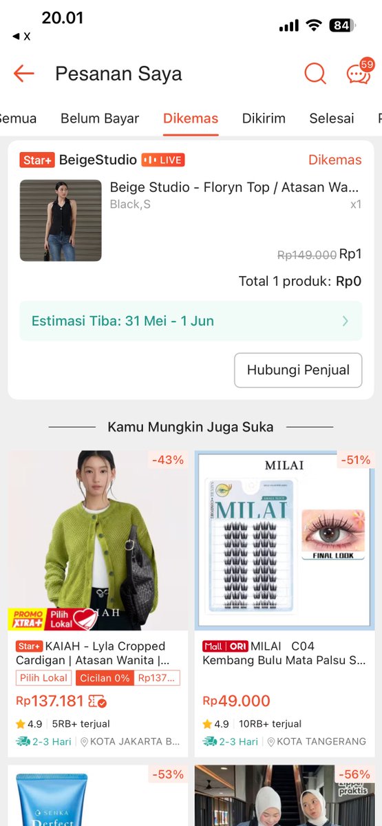 sintner's tweet photo. @i_m_mortal_ 19.59 ngeliat twit mba mba infoin brand ini, random pilih barangnya alhamdulillah dapet kak im😭 https://t.co/wKp7kDbqAW