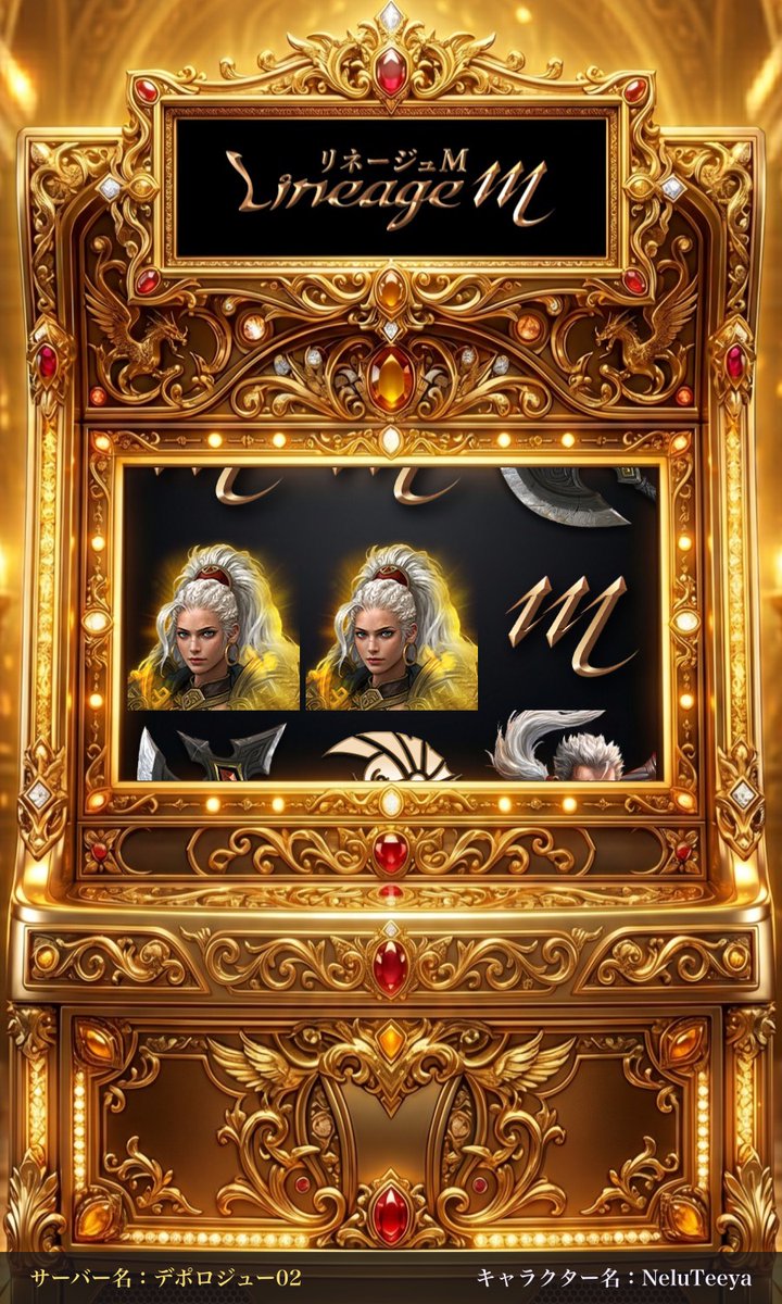 blackmamj's tweet photo. 🎊リネージュM は5/29で7周年🎊

#リネM7周年記念スロット 1日目は7等が当たったよ🎉

結果シェアで #MOBIUZ #EX271UZ や
ギフトカード1万円分が抽選で当たるWチャンスキャンペーン開催中🎁
#AppMedia 
https://t.co/h9wQz2zVRq https://t.co/Uc2ig5eCXh
