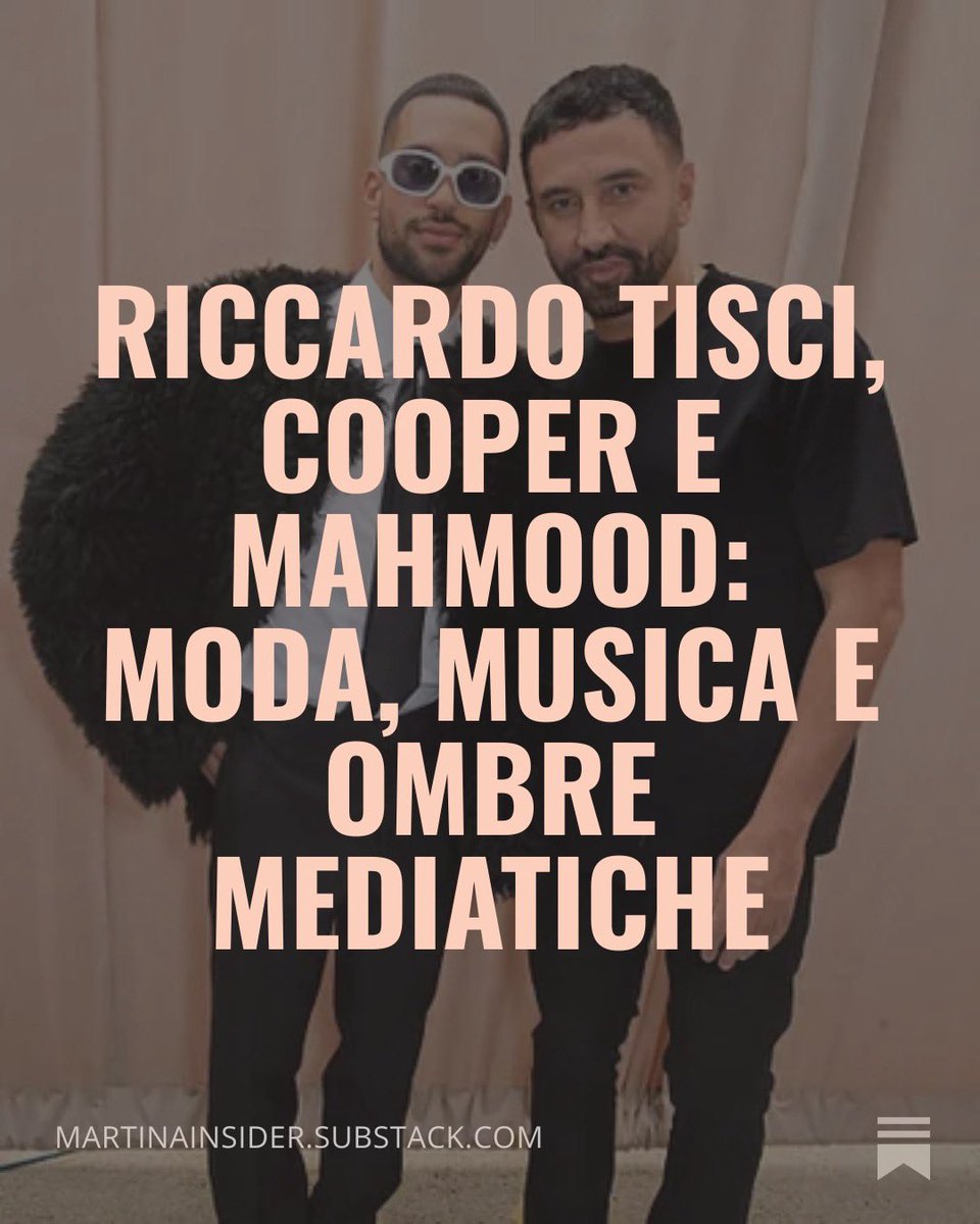 martinainsider's tweet photo. Riccardo Tisci, Cooper e Mahmood: moda, musica e ombre mediatiche. In Italia nessuno ne parla quindi ci abbiamo pensato noi!⬇️

https://t.co/TZZqneADtz

#riccardotisci #mahmood #notizie #gossip https://t.co/xSxlMc3ac6