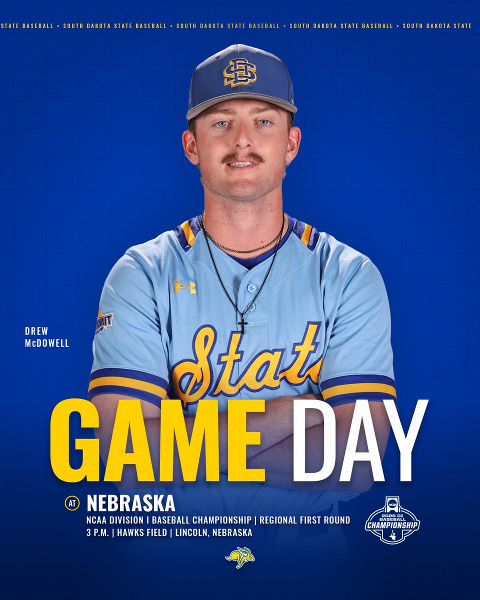 GoJacksBaseball's tweet photo. Regional Opener

🆚 » Nebraska
⏰ » 3 p.m.
🏟️ » Hawks Field | Lincoln, Nebraska
📺 » ESPN+ | https://t.co/XhGDBCbUEn
📻 » KJJQ 910 AM | https://t.co/IuQ5r7IxZY
📊 » https://t.co/Ji7ld9ZCyn

#GoJacks 🐰 https://t.co/zb7vd64sBD