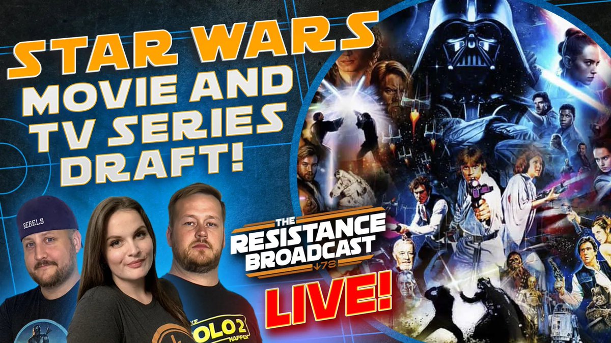 TRBpodcasts's tweet photo. NEW EPISODE!🎙️ Star Wars movie and TV series draft! We drafted our teams made up of three movies, two live-action series, and one animated series! Who drafted the best team?! 

That and more including One With the Force and your #AskTheResistance questions! 

Links below: https://t.co/YS0uBGPKJd