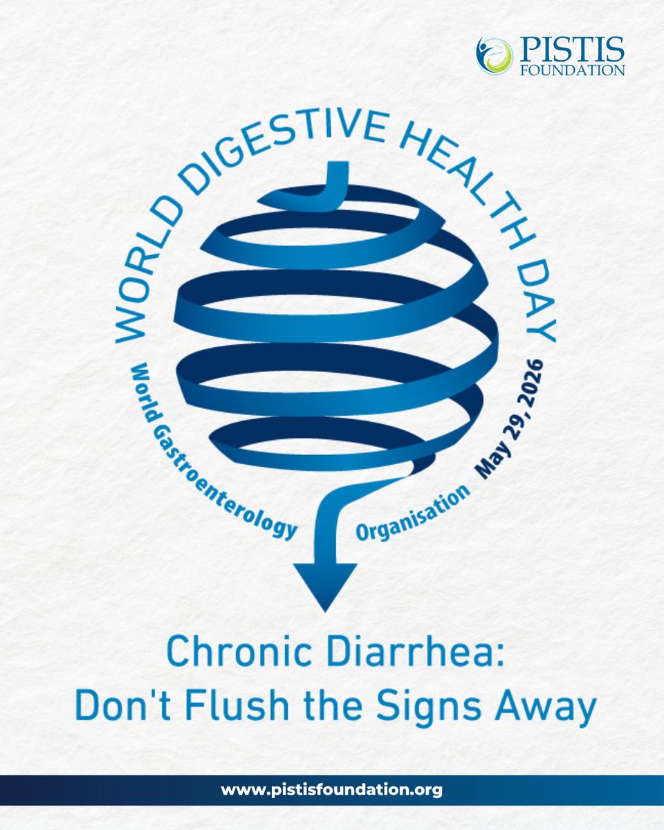 PISTISFDN's tweet photo. Chronic diarrhea can signal underlying conditions. 
Today is World Digestive Health Day 2026, with the theme 'Chronic Diarrhea: don’t flush the signs away'. Know what your colon is trying to tell you and seek medical advice early. 

#WDHD2026 #PistisFoundation https://t.co/FlVglVRhyc