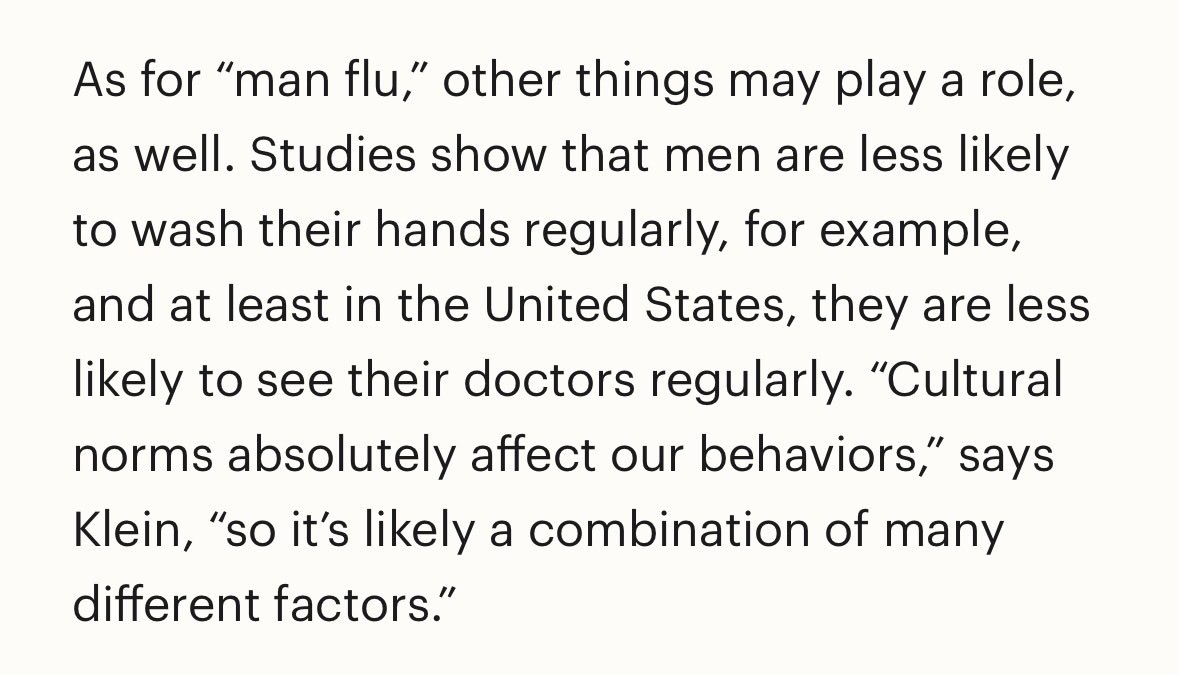 eedwards533's tweet photo. @squeeksqueekum @sourpatchlyds @musings_blonde They very briefly touch on that! I also think it’s a factor that women get used to functioning while being sick on our periods each month. https://t.co/KvIRHqBOvS
