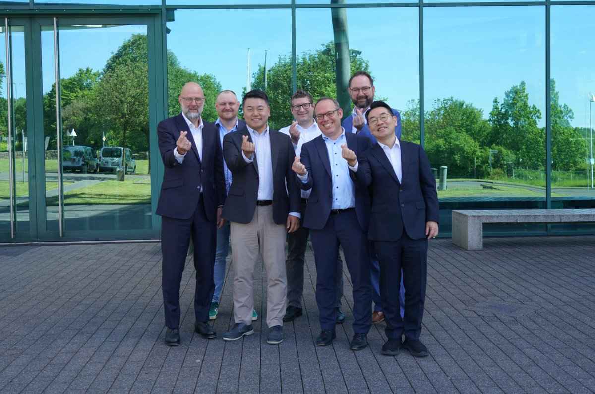 Aptiv's tweet photo. Welcomed CEO Jang-Kyu Lee and Regional Director Tony Park of Telechips to Wuppertal. Shared insights on operations, In-Cabin Experience, and discussed innovation and future collaboration. 

#Telechips #InCabinExperience https://t.co/QHHkVpVxai