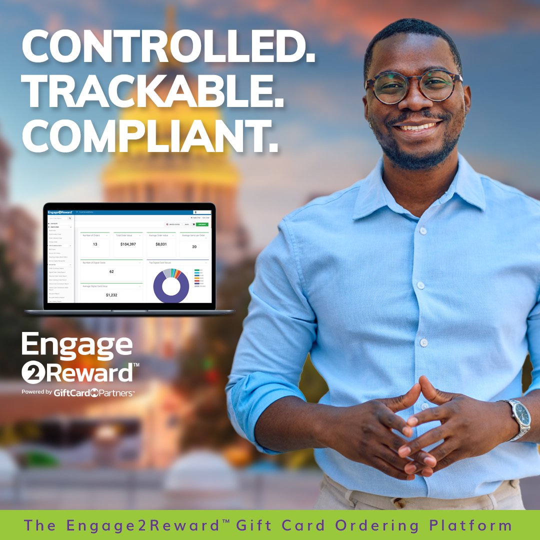 GiftCardPartner's tweet photo. When rewards intersect with healthcare, government, or research—precision matters.
The Engage2Reward™ Gift Card Ordering Platform enables controlled spend, audit-ready reporting, and program transparency.
Learn more: https://t.co/sLYrYnaYad https://t.co/mTI7yhRdIj